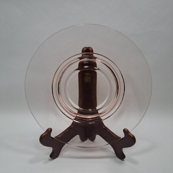 Pink Depression Glass plate Raised Center Rim 10" - Picture 1 of 8